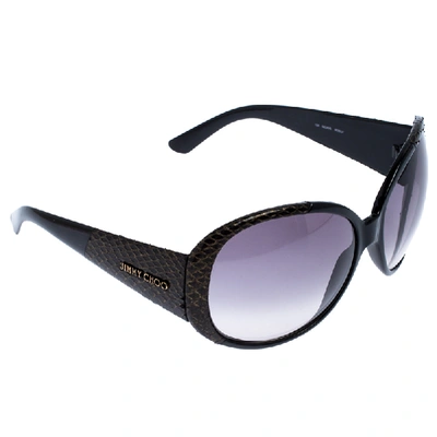 Pre-owned Jimmy Choo Mojo/s Snakeskin Oversized Sunglasses In Metallic