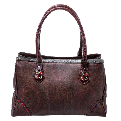 Pre-owned Etro Multicolor Paisley Printed Coated Canvas Tote