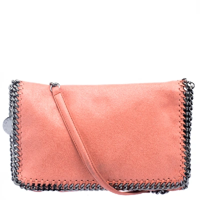 Pre-owned Stella Mccartney Peach Faux Leather Falabella Shoulder Bag In Pink