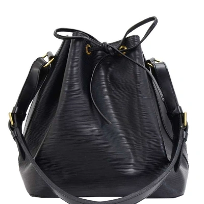 Pre-owned Louis Vuitton Noir Epi Leather Petit Noe Bag In Black