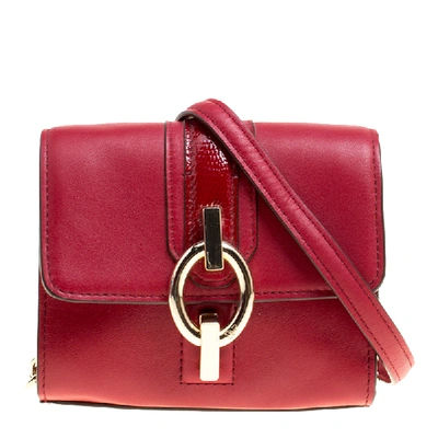 Pre-owned Diane Von Furstenberg Red Leather Micro Mini Sutra Shoulder Bag