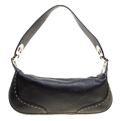 Pre-owned Escada Black Leather Eluna Shoulder Bag