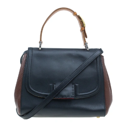 Pre-owned Fendi Black Tri Color Leather Silvana Shoulder Bag