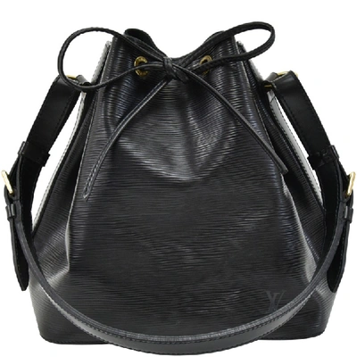 Pre-owned Louis Vuitton Noir Epi Leather Petit Noe Bag In Black