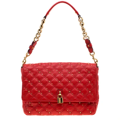 Pre-owned Marc Jacobs Red Leather Stardust Beat Shoulder Bag