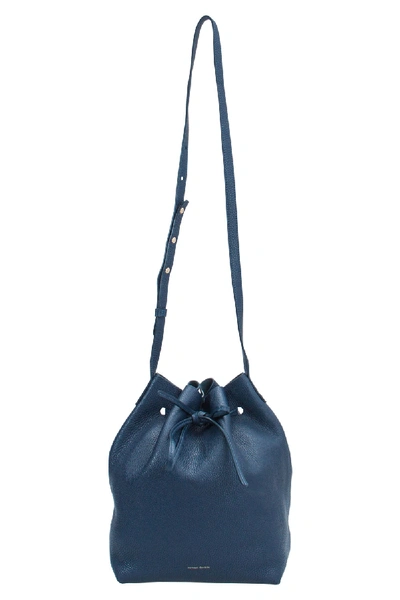 Pre-owned Mansur Gavriel Navy Blue Leather Bucket Bag