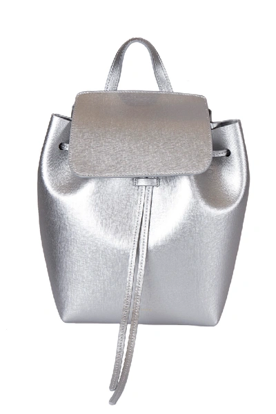 Pre-owned Mansur Gavriel Siler/aregnto Leather Backpack In Silver