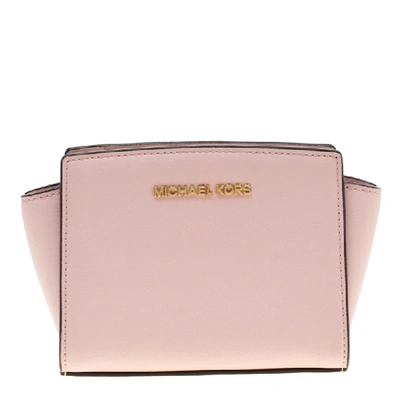 Pre-owned Michael Kors Pink Leather Mini Selma Crossbody Bag