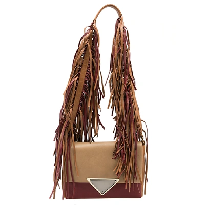 Pre-owned Sara Battaglia Multicolor Leather Teresa Fringe Shoulder Bag