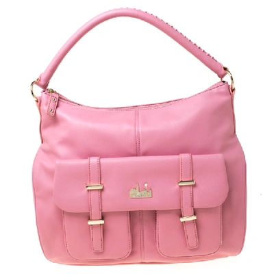 Pre-owned Dkny Pink Leather Front Pocket Shoulder Bag