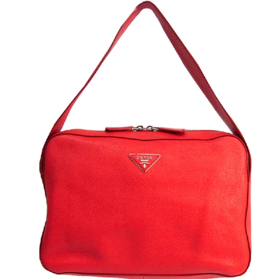 Pre-owned Prada Red Leather Shoulder Bag