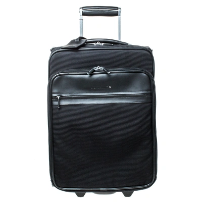 Pre owned Montblanc Black Fabric And Leather Nightflight Trolley On board Travel Bag ModeSens