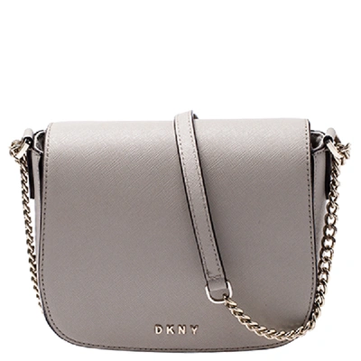 Pre-owned Dkny Grey Leather Flap Crossbody Bag