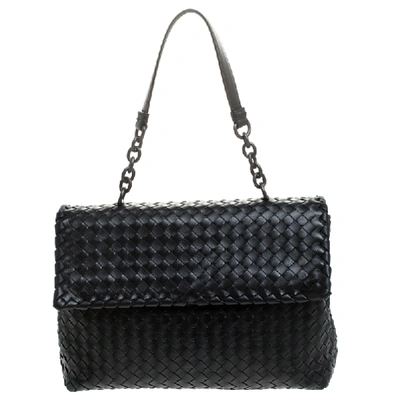 Pre-owned Bottega Veneta Black Leather Olimpia Chain Strap Shoulder Bag
