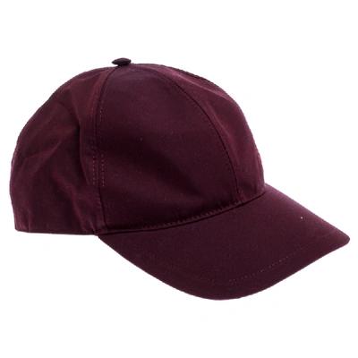 Pre-owned Burberry Burgundy Fabric Boysenberry Cap