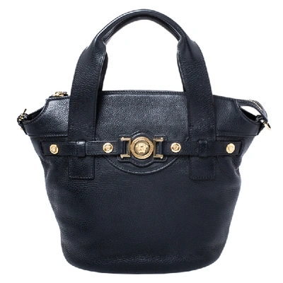 Pre-owned Versace Black Leather Shoulder Bag