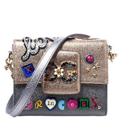 Pre-owned Dolce & Gabbana Dolce And Gabbana Metallic Leather Love Princess Dg Millennials Crossbody Bag