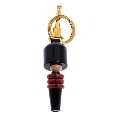 Pre-owned Burberry Black And Red Royal Guard Gold Tone Bag Charm