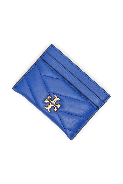 Shop Tory Burch Kira Chevron Card Holder In Blue