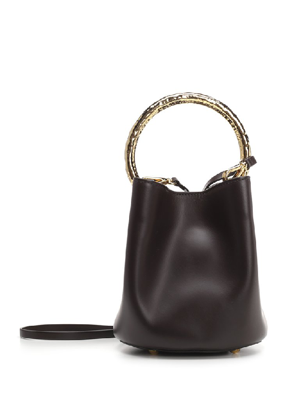 black bucket tote bag