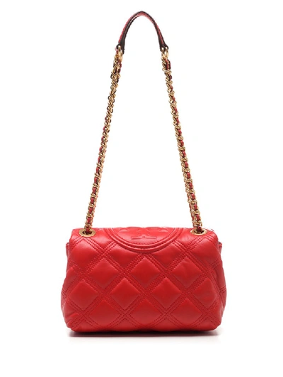 Shop Tory Burch Fleming Quilted Chain Shoulder Bag In Red