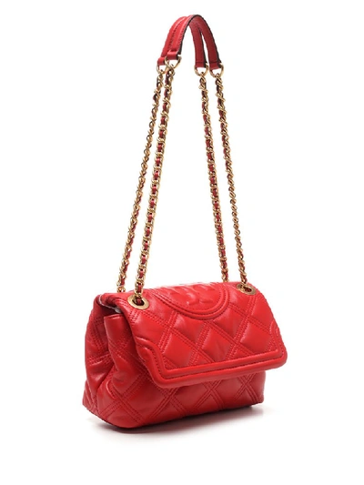 Shop Tory Burch Fleming Quilted Chain Shoulder Bag In Red