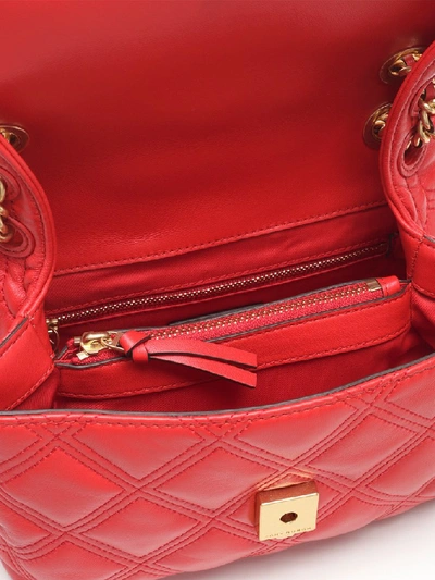 Shop Tory Burch Fleming Quilted Chain Shoulder Bag In Red