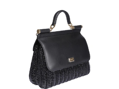 Shop Dolce & Gabbana Medium Sicily Foldover Bag In Black