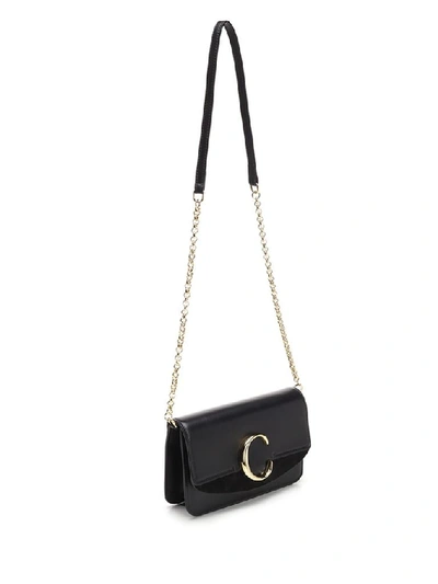 Shop Chloé Mini C Shoulder Bag In Black