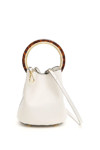 Shop Marni Pannier Bucket Bag In White