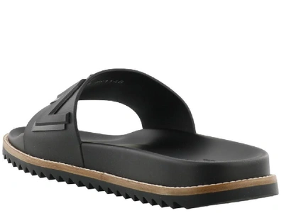 Shop Fendi Logo Slides In Black