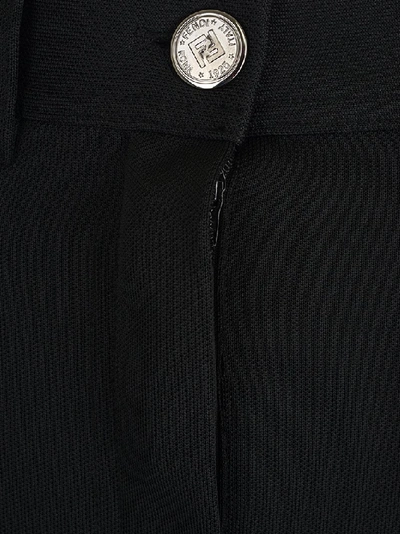 Shop Fendi Monogram Side Band Trousers In Black