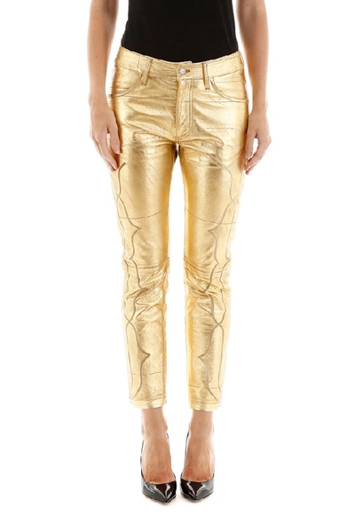 Shop Golden Goose Deluxe Brand Metallic Cropped Pants