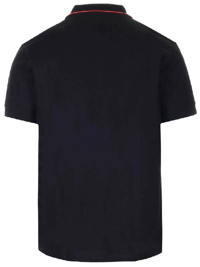 Shop Burberry Tb Monogram Embroidered Polo Shirt In Black