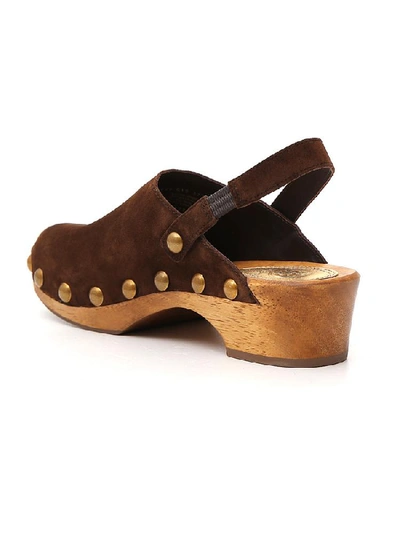 Shop Tory Burch Blythe Studded Slingback Clogs In Arabica