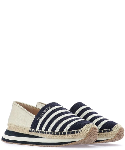 Shop Tory Burch Contrast Panel Platform Espadrilles In Multi