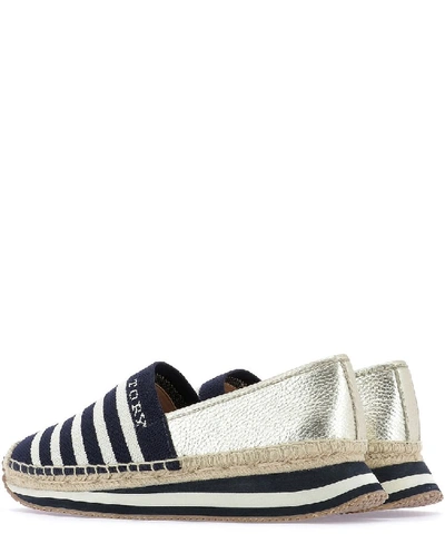 Shop Tory Burch Contrast Panel Platform Espadrilles In Multi