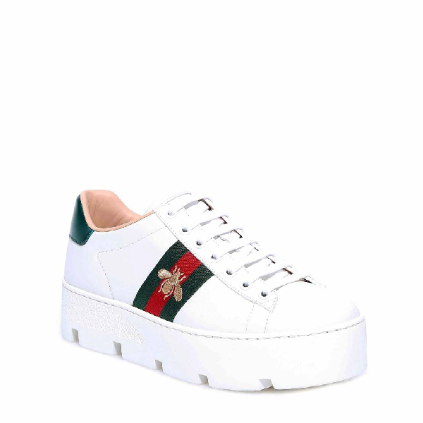 gucci bee platform sneakers