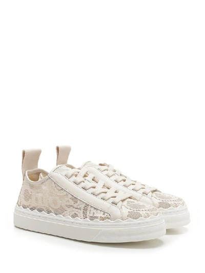 Shop Chloé Lace Logo Embroidered Low In Multicolor