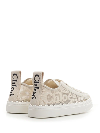 Shop Chloé Lace Logo Embroidered Low In Multicolor