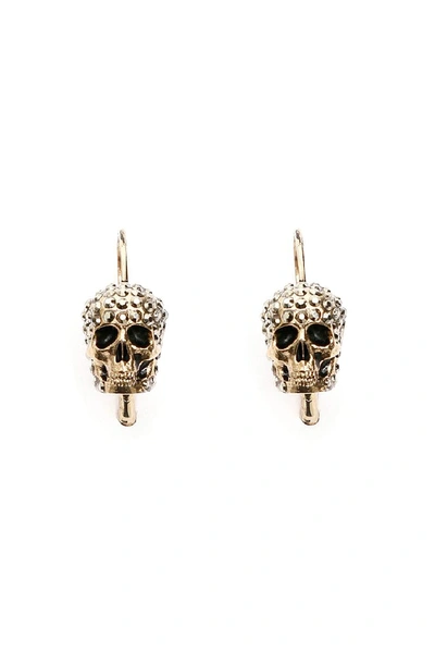 Shop Alexander Mcqueen Skull Drop Earrings In Multi