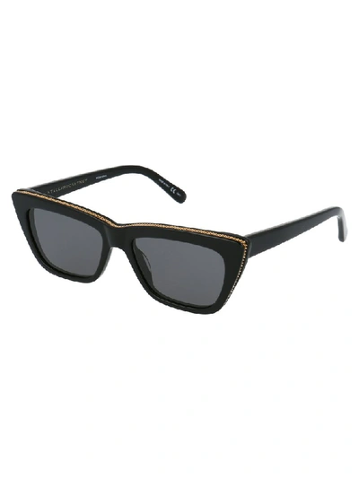 Shop Stella Mccartney Eyewear Chain Detail Square Frame Sunglasses In Black