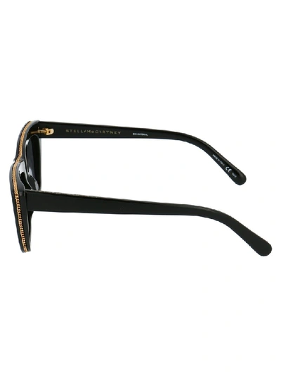 Shop Stella Mccartney Eyewear Chain Detail Square Frame Sunglasses In Black