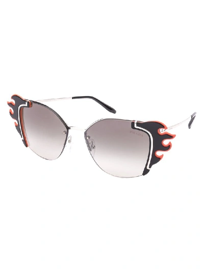 Shop Prada Eyewear Flame Frame Sunglasses In Metallic