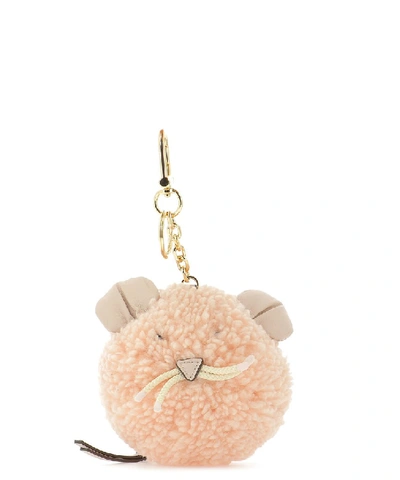 Shop Tory Burch Mouse Pom Pom Keyring In Pink