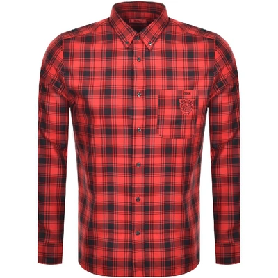 HUGO - Relaxed-fit button-down shirt in checked cotton flannel