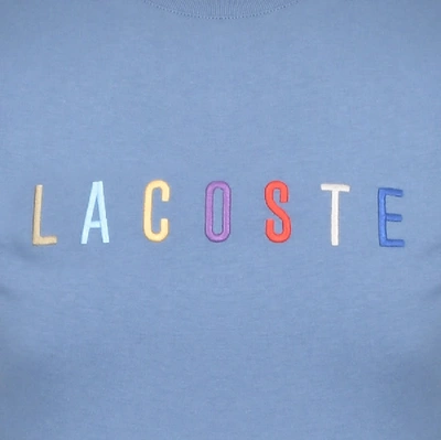 Shop Lacoste Crew Neck Logo T Shirt Blue