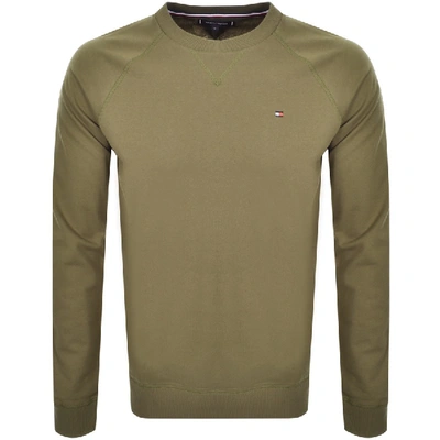 Shop Tommy Hilfiger Loungewear Logo Sweatshirt Green