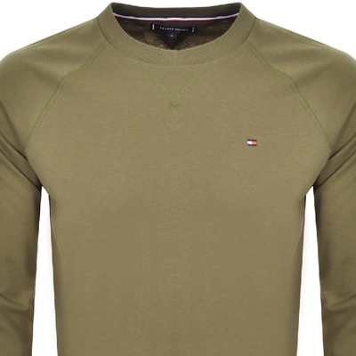 Shop Tommy Hilfiger Loungewear Logo Sweatshirt Green