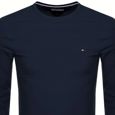 Shop Tommy Hilfiger Long Sleeve Logo T Shirt Navy